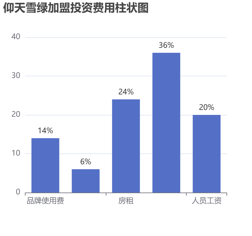 仰天雪綠加盟投資費用柱狀圖表